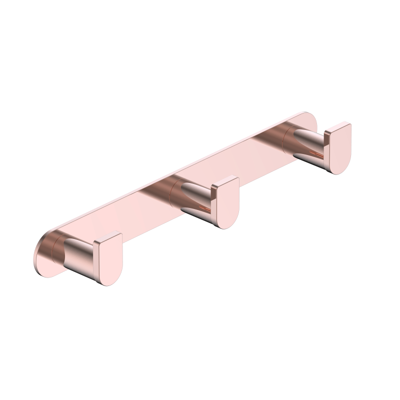 Imex - Percha triple Practic oro rosa cepillado - BricoandPool