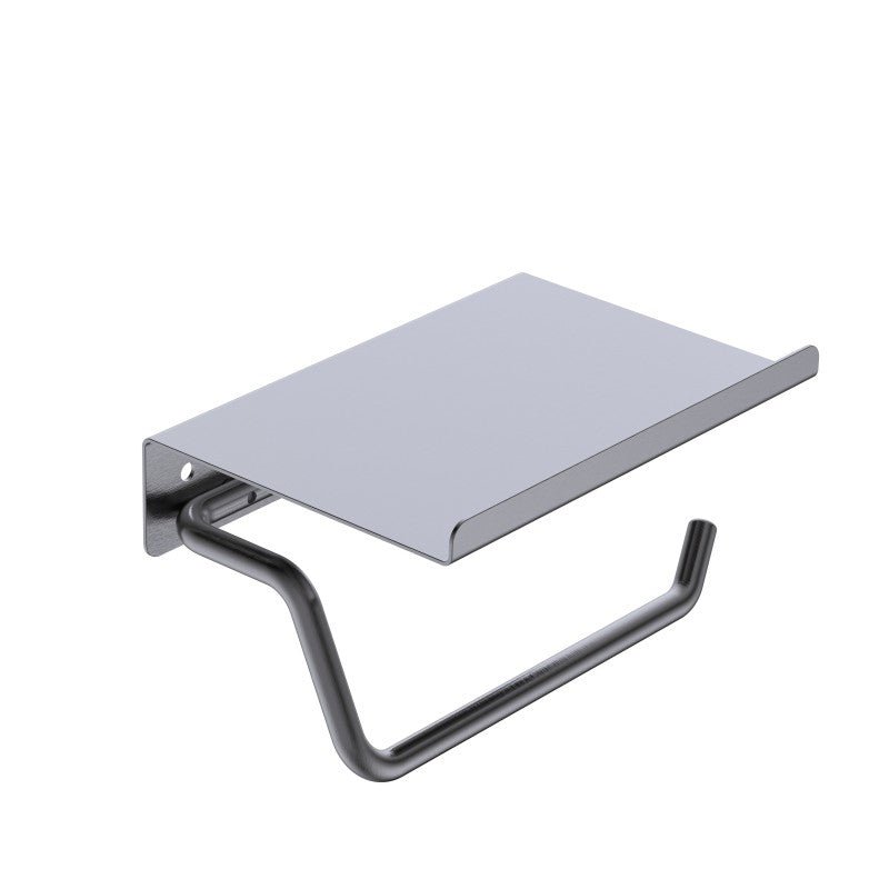 Imex - Portarrollos con repisa Essential black gun metal - BricoandPool