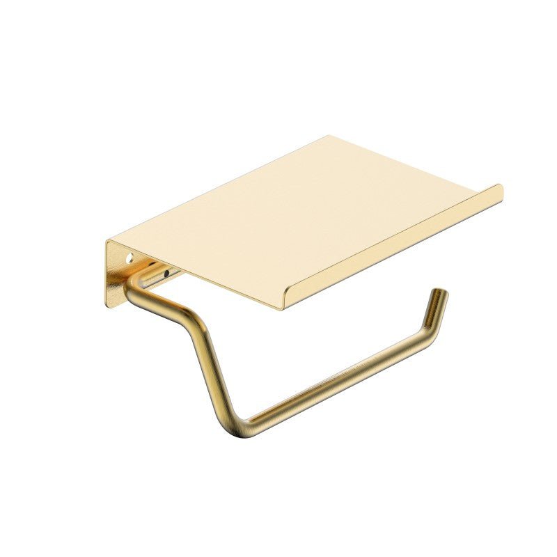 Imex - Portarrollos con repisa Essential oro cepillado - BricoandPool