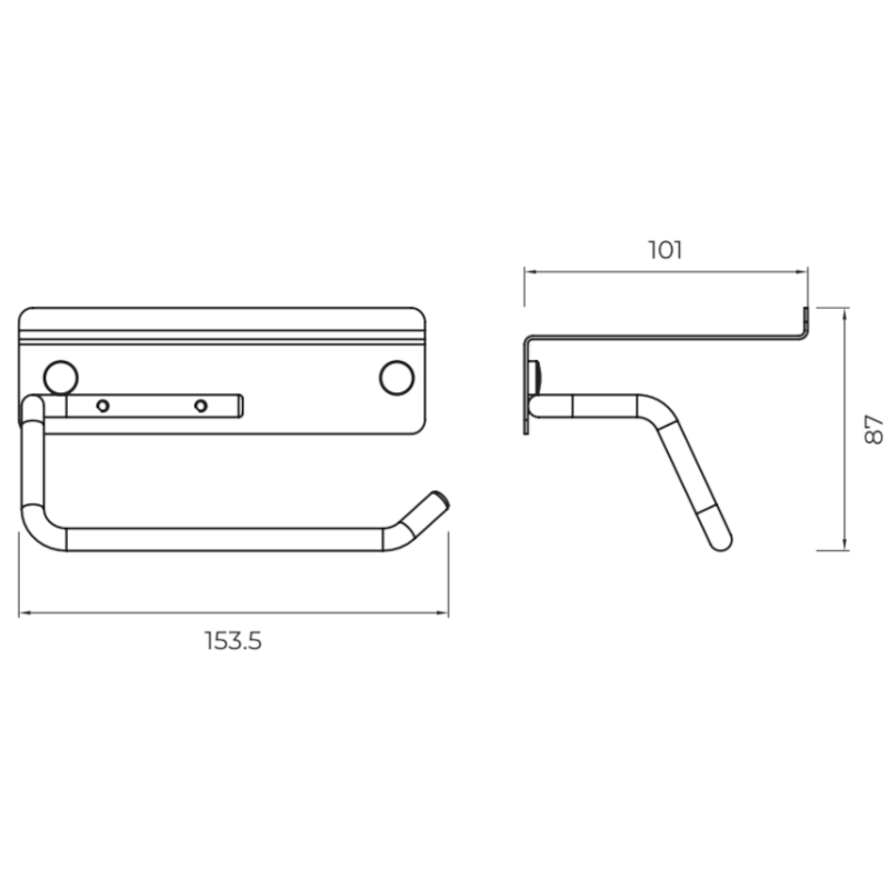 Imex - Portarrollos con repisa Essential oro cepillado - BricoandPool