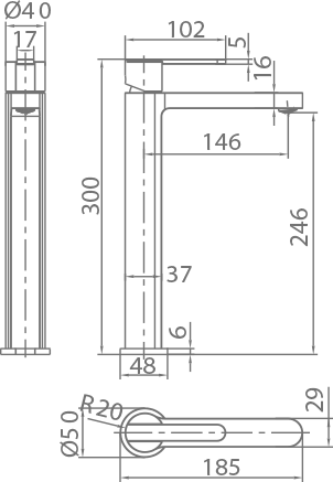 Imex – Roma grifo monomando de lavabo alto negro mate - BricoandPool