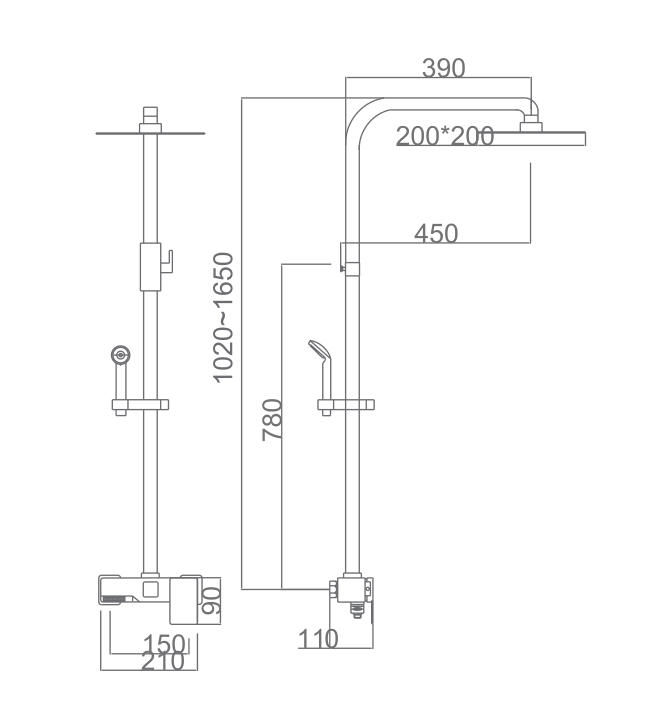 Imex – Saona columna de bañera monomando - BricoandPool
