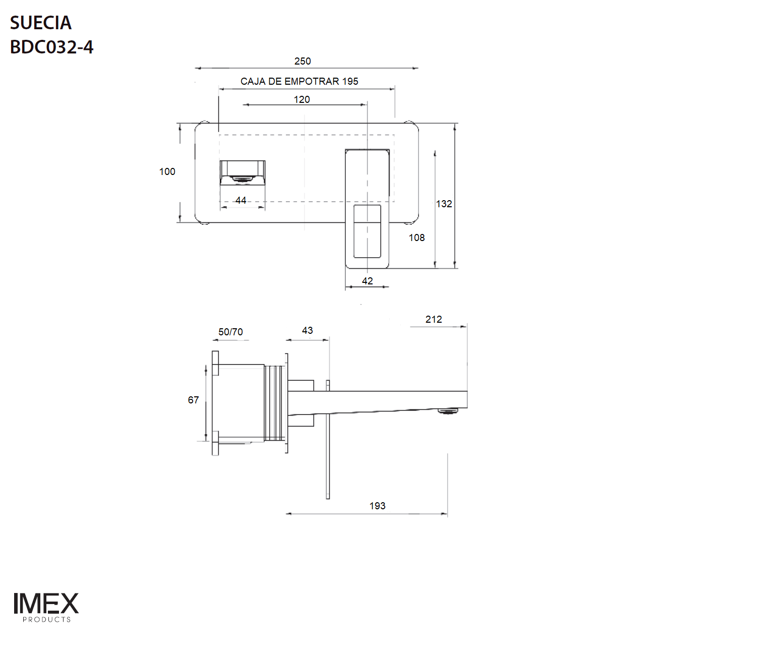 Imex – Suecia grifo monomando de lavabo empotrado negro mate - BricoandPool
