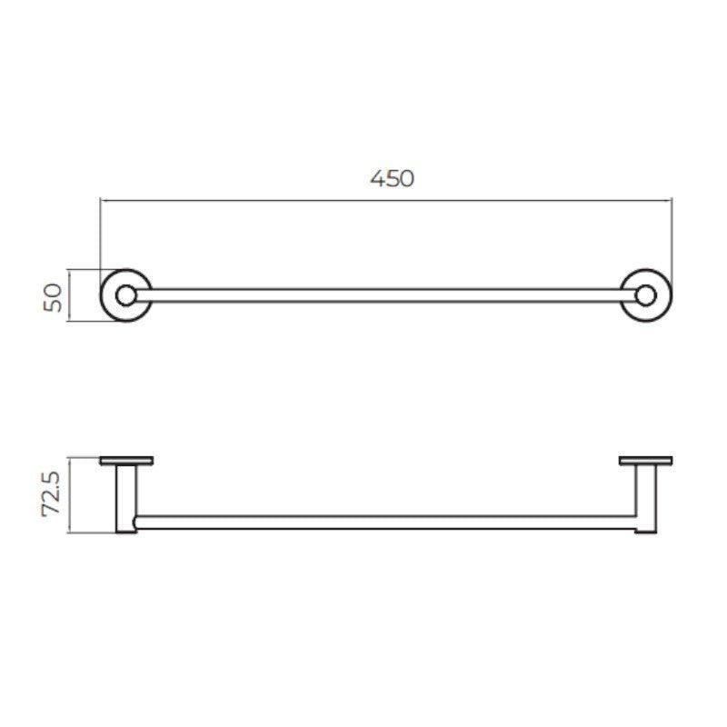 Imex - Toallero barra 40 cm Essential níquel cepillado - BricoandPool