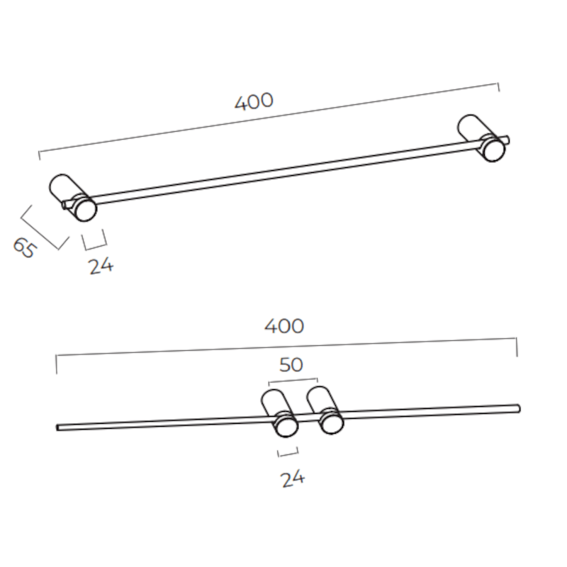 Imex - Toallero barra 40 cm Time oro cepillado - BricoandPool
