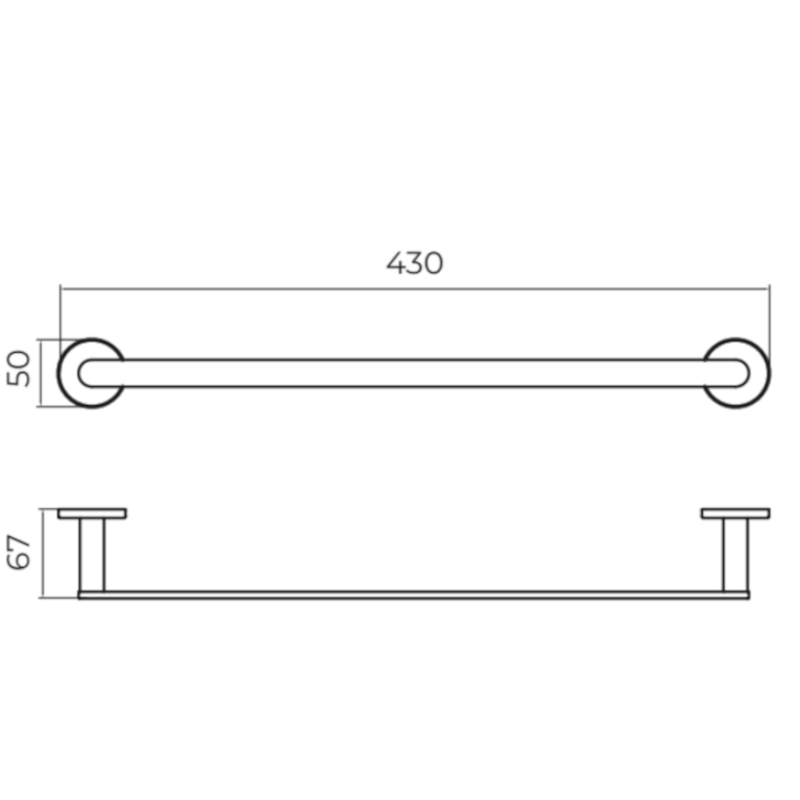 Imex - Toallero barra 40cm Practic acero - BricoandPool