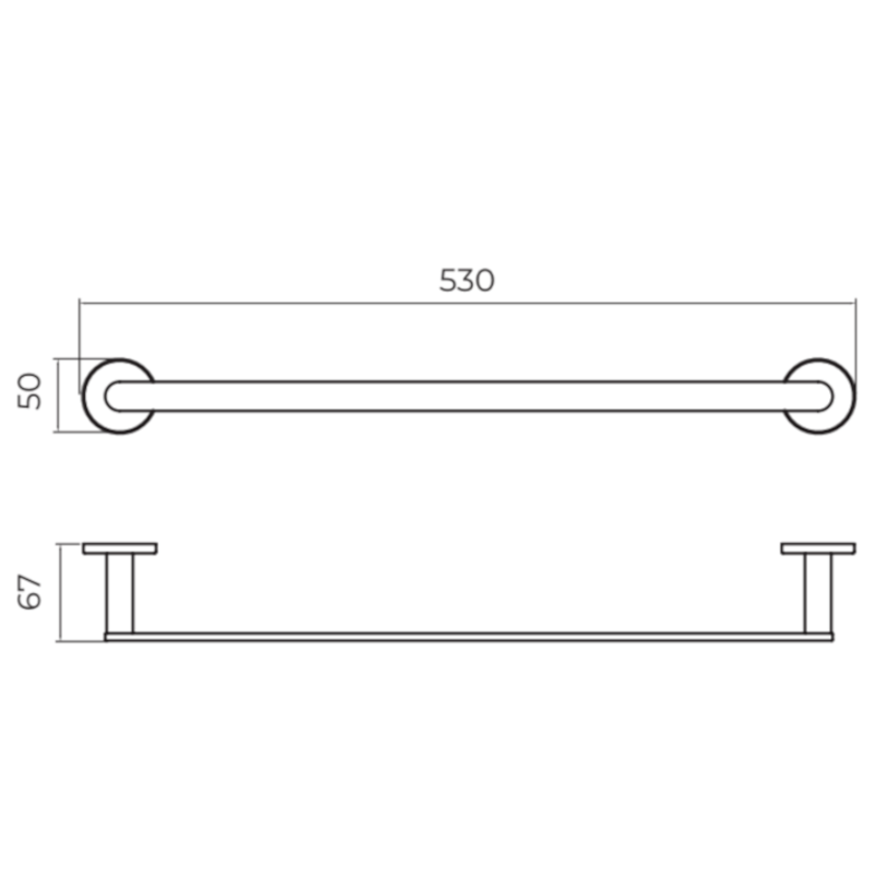 Imex - Toallero barra 50 cm Practic oro cepillado - BricoandPool