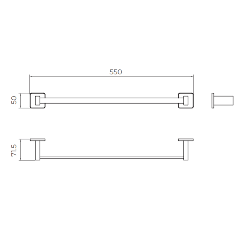 Imex - Toallero barra 50 cm Technic cromo - BricoandPool