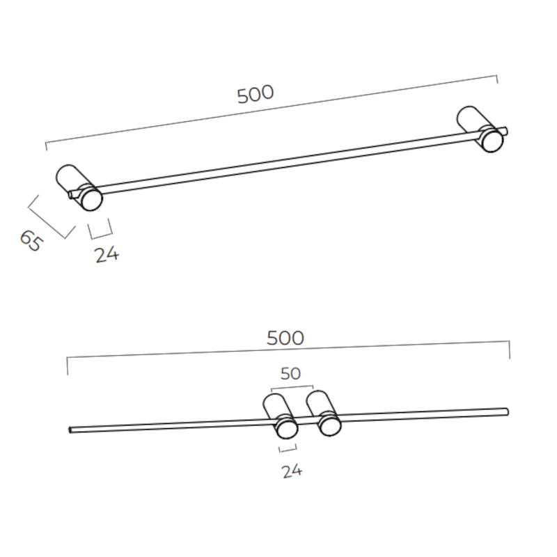 Imex - Toallero barra 50 cm Time oro rosa cepillado - BricoandPool