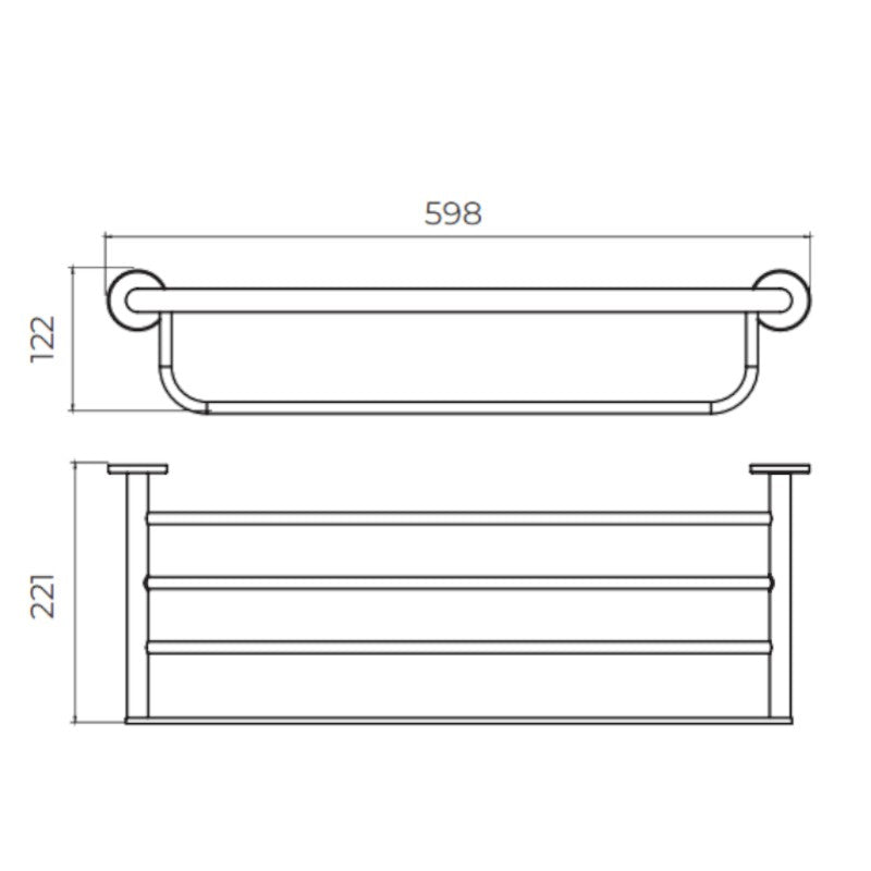 Imex - Toallero barra doble Practic acero cepillado - BricoandPool