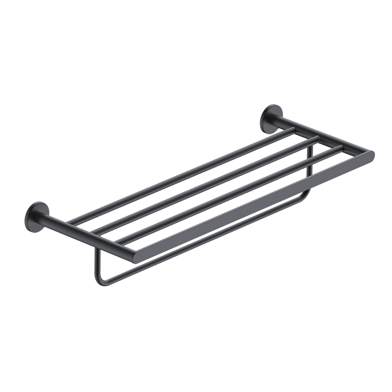 Imex - Toallero barra doble Practic negro mate - BricoandPool