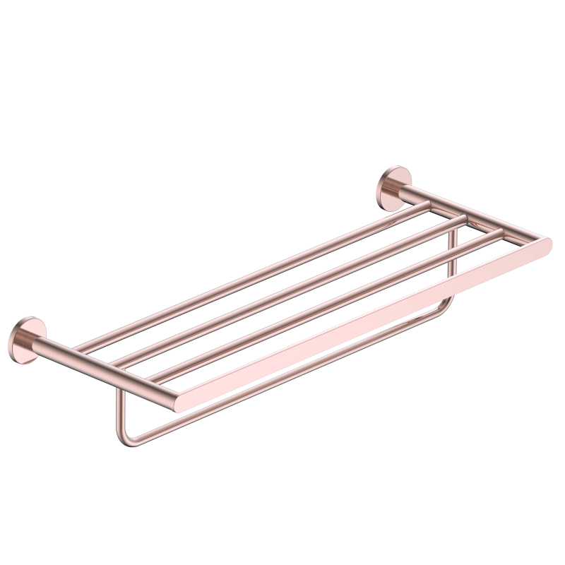 Imex - Toallero barra doble Practic oro rosa cepillado - BricoandPool