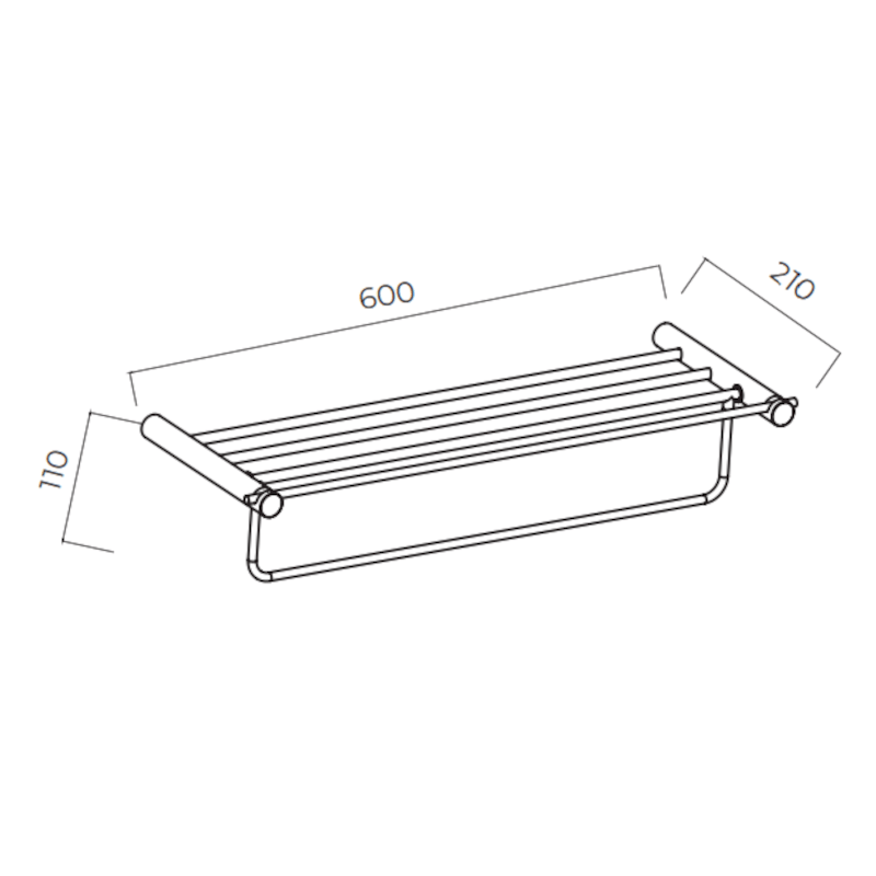 Imex - Toallero barra doble Time cromo - BricoandPool