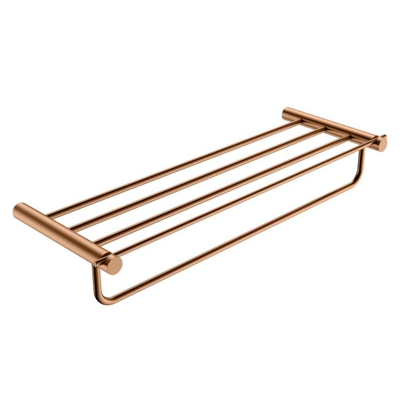 Imex - Toallero barra doble Time oro rosa cepillado - BricoandPool