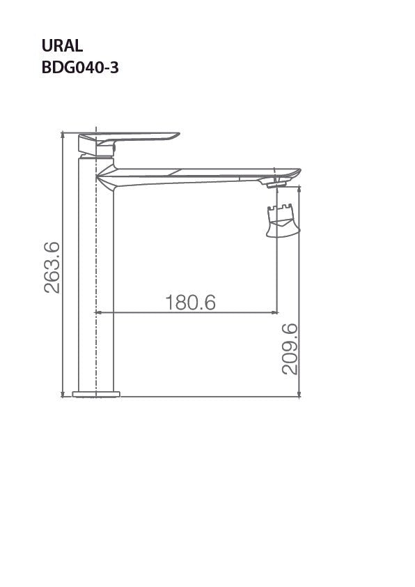 Imex – Ural grifo monomando de lavabo alto níquel cepillado - BricoandPool