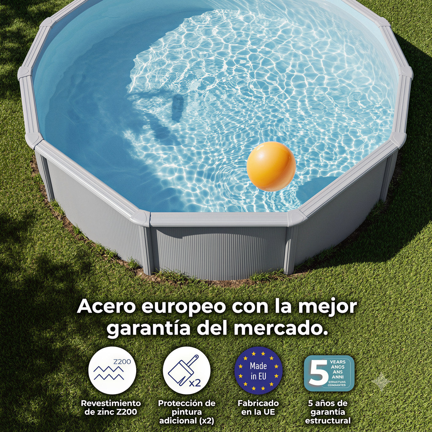 Piscina fuori terra Gre Wet circolare lamiera bianca depuratore