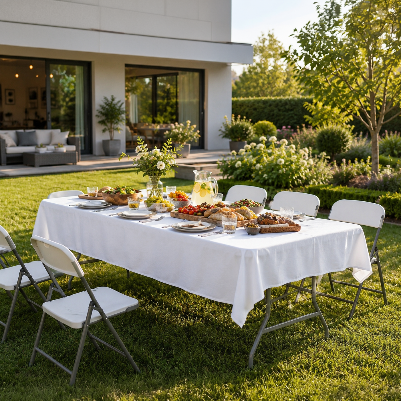 Tavolo pieghevole da giardino 180x74x74 cm portatile multifunzionale