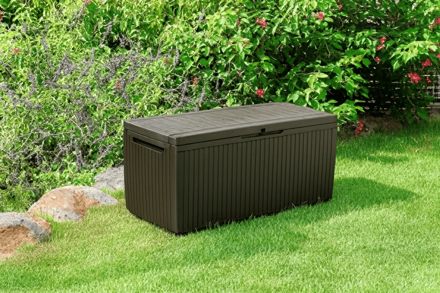Keter - Arcón de exterior Springwood marrón - BricoandPool