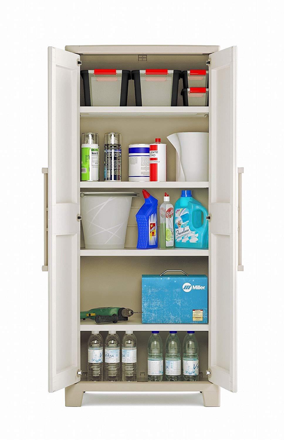 Keter - Armario de jardín alto Gulliver beige/arena - BricoandPool