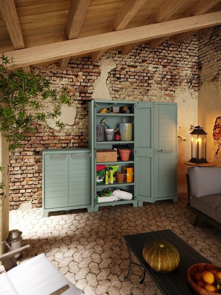 Keter - Armario de jardín alto Planet verde - BricoandPool