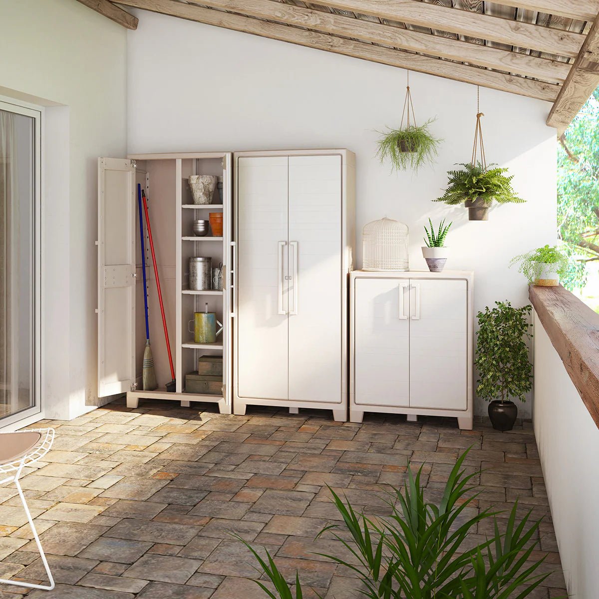 Keter - Armario de jardín bajo Gulliver beige/arena - BricoandPool