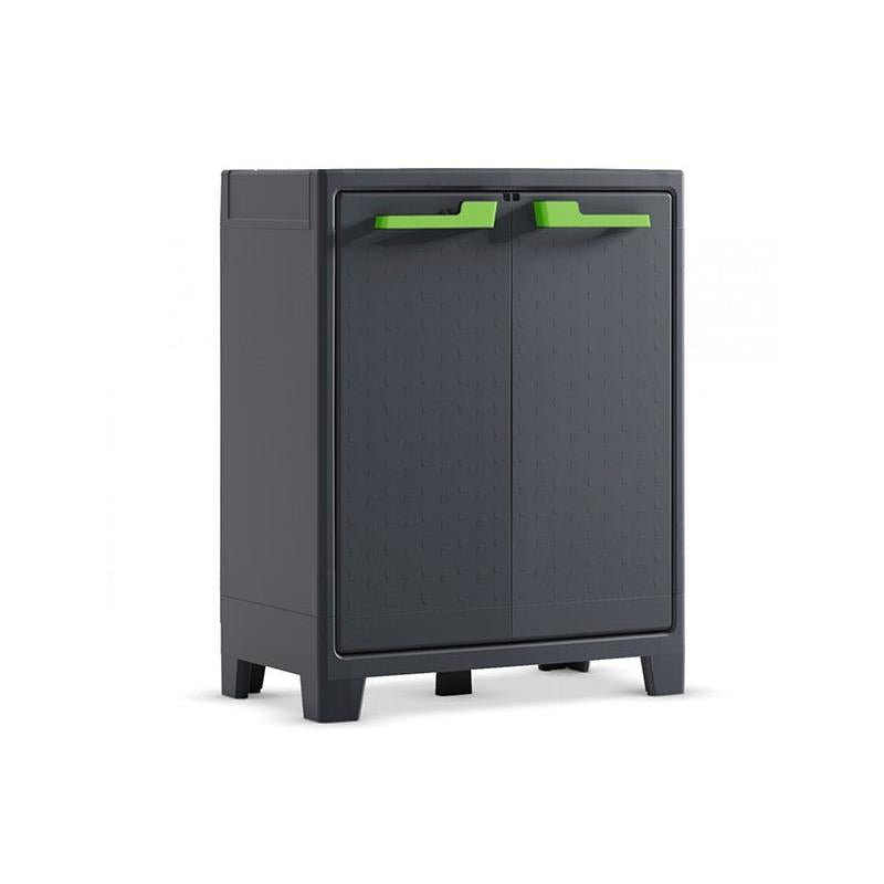 Keter - Armario de jardín bajo Moby gris oscuro/verde - BricoandPool