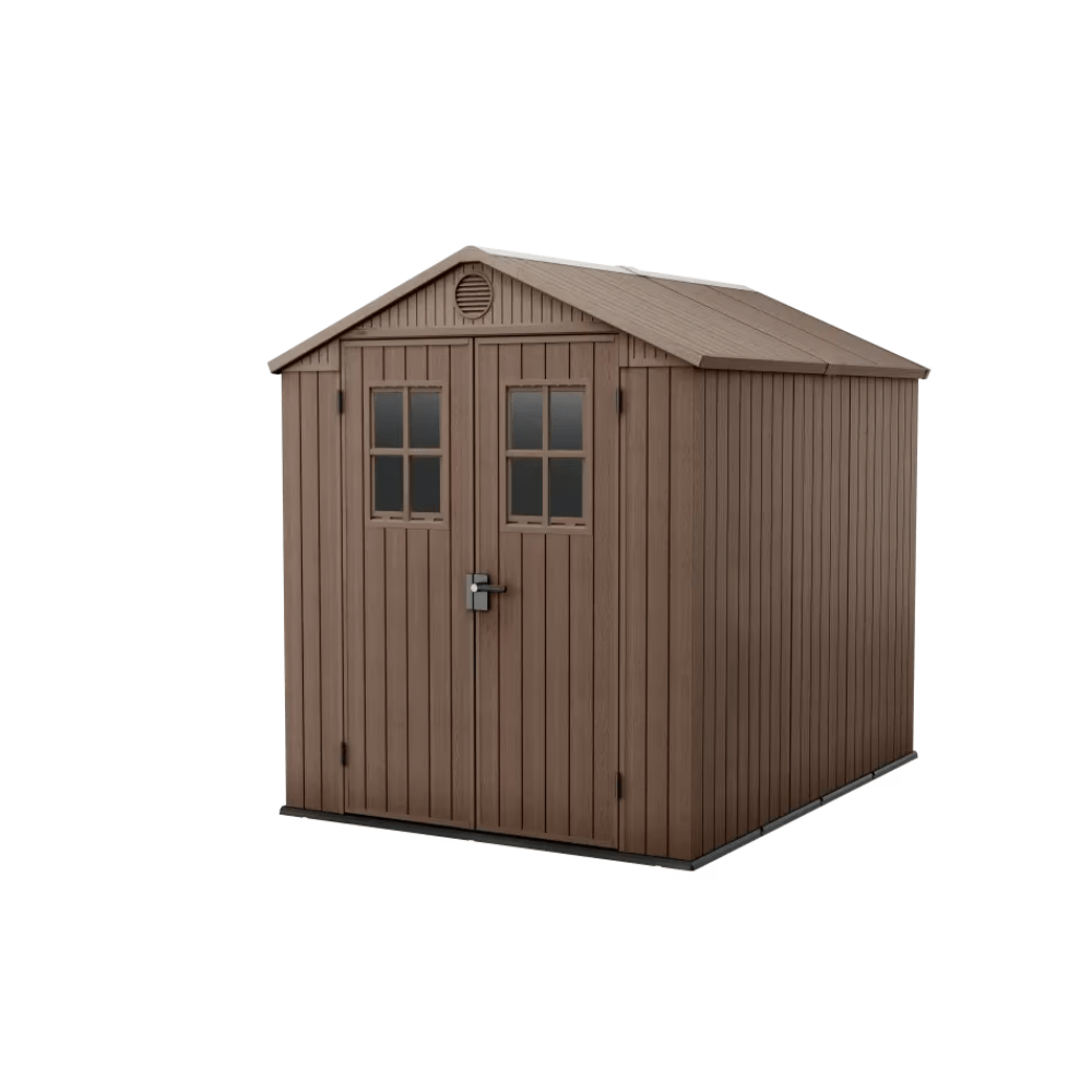 Keter - Caseta de exterior Darwin 6x8 marrón - BricoandPool