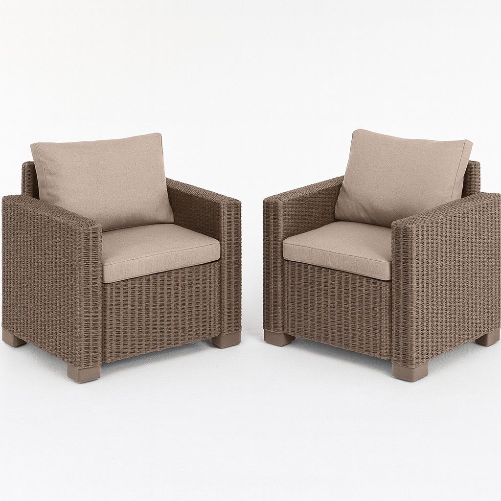 Keter - Conjunto de exterior 2 plazas California capuchino - BricoandPool