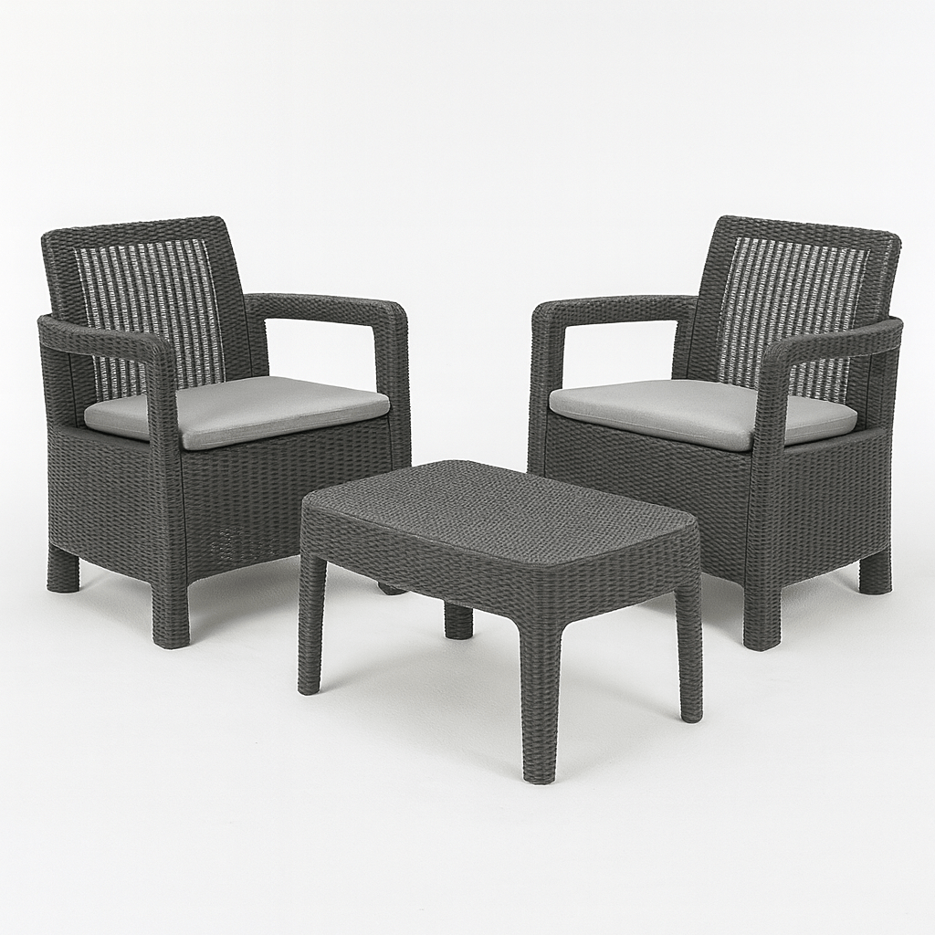 Keter - Conjunto de exterior 2 plazas Tarifa Balcony grafito - BricoandPool