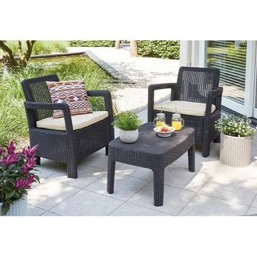 Keter - Conjunto de exterior 2 plazas Tarifa Balcony grafito - BricoandPool