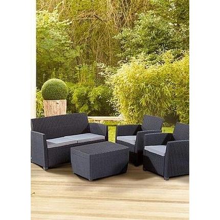 Keter - Conjunto de exterior 4 plazas Mia Lounge grafito - BricoandPool