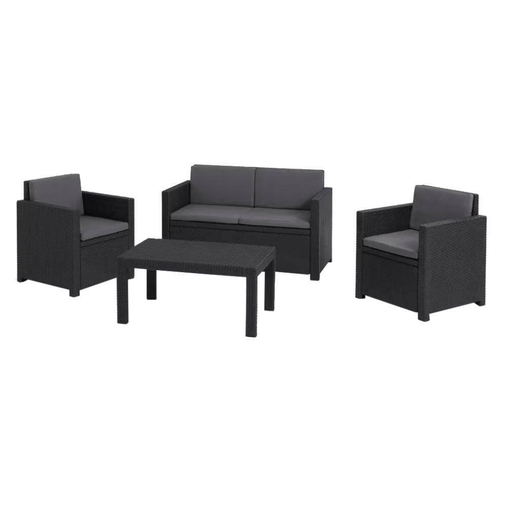 Keter - Conjunto de exterior 4 plazas Victoria Lounge grafito - BricoandPool