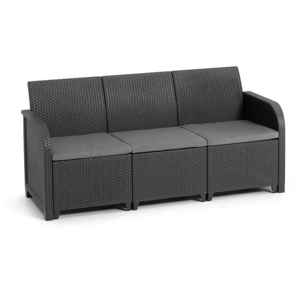 Keter - Conjunto de exterior 5 plazas Rosalie Lounge grafito - BricoandPool