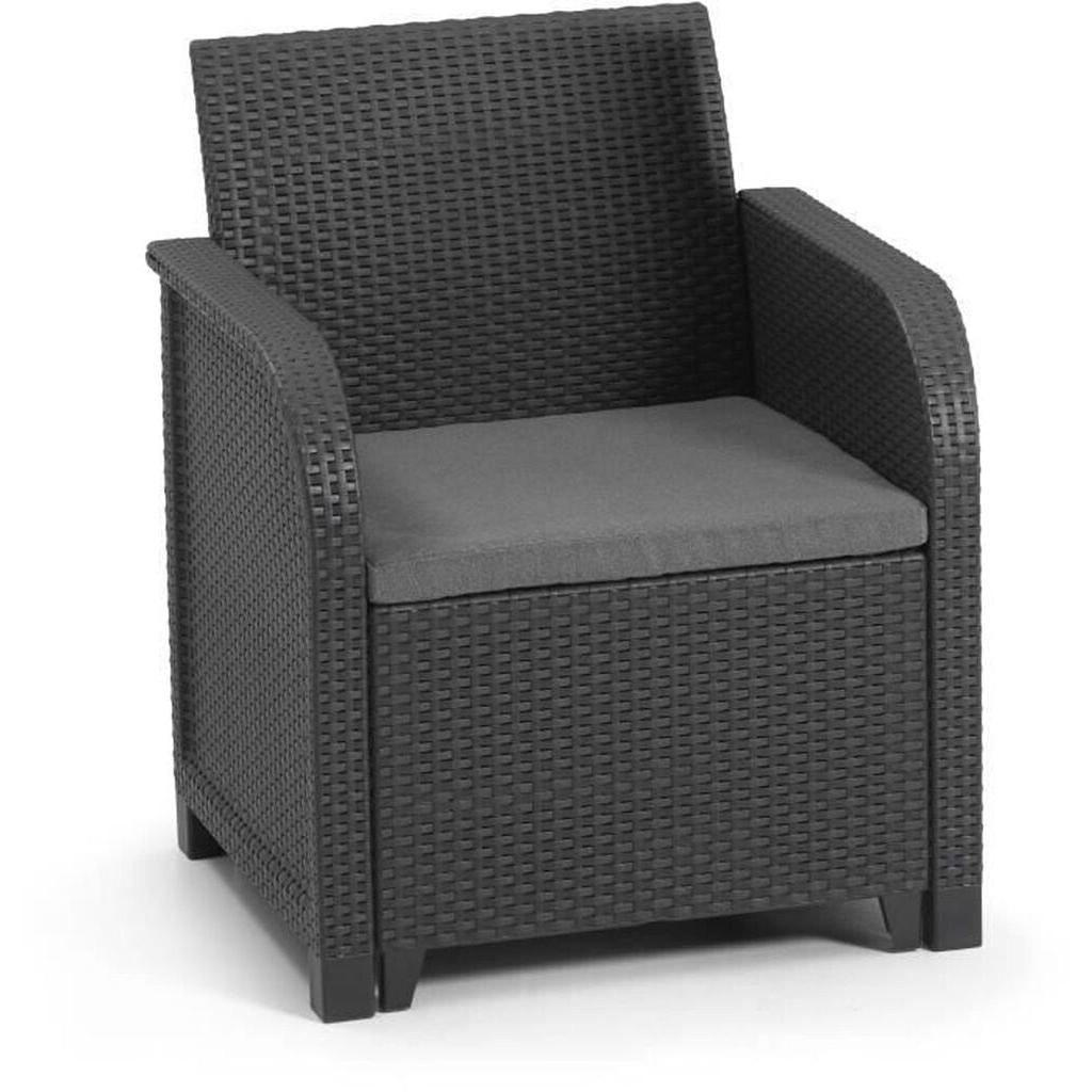 Keter - Conjunto de exterior 5 plazas Rosalie Lounge grafito - BricoandPool