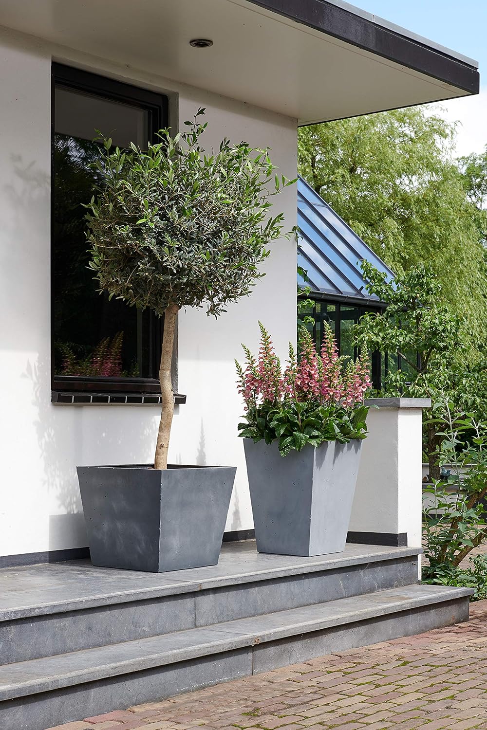 Keter - Maceta de jardín betón cuadrada efecto hormigón 48 cm gris - BricoandPool