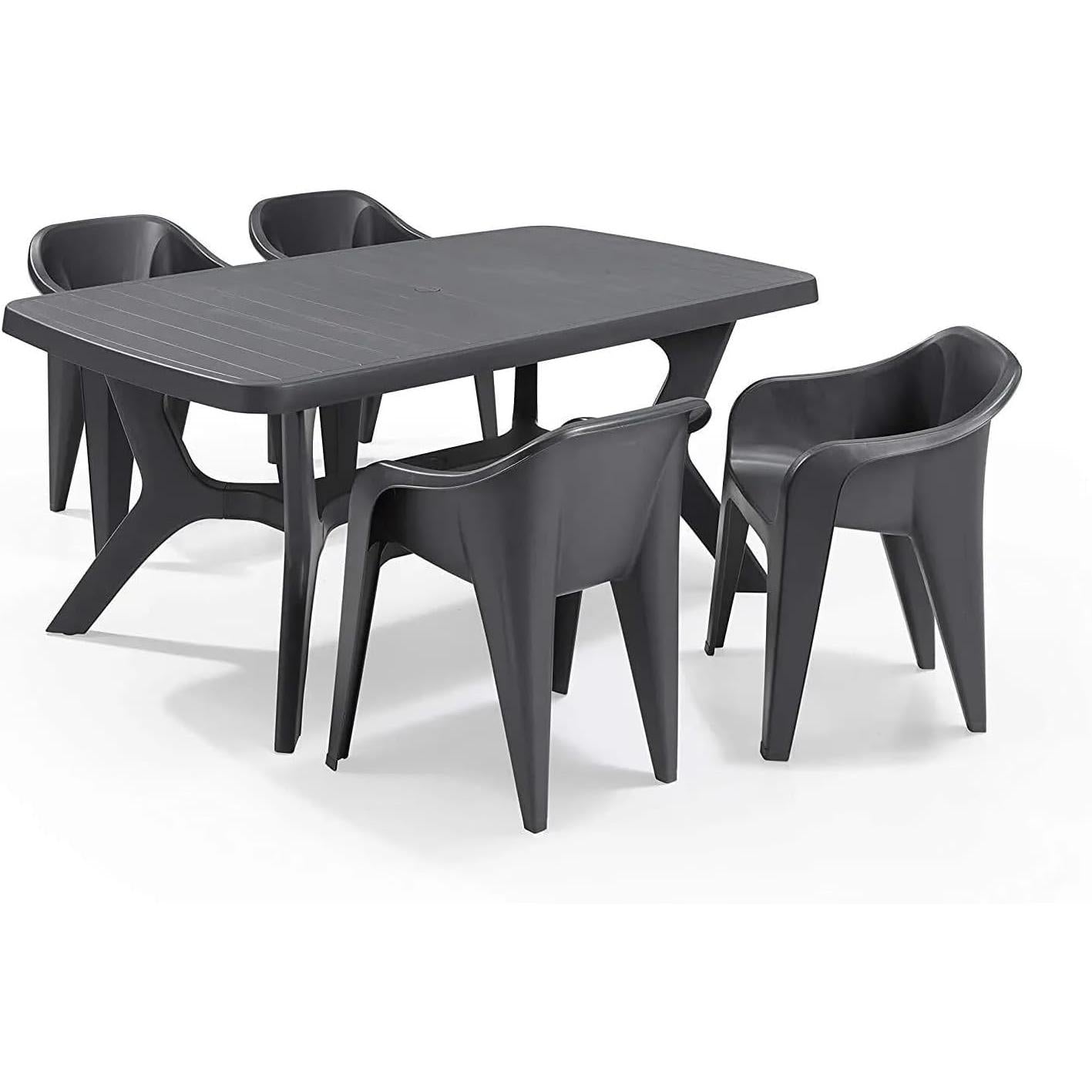 Keter - Mesa de comedor de exterior Baltimore grafito - BricoandPool