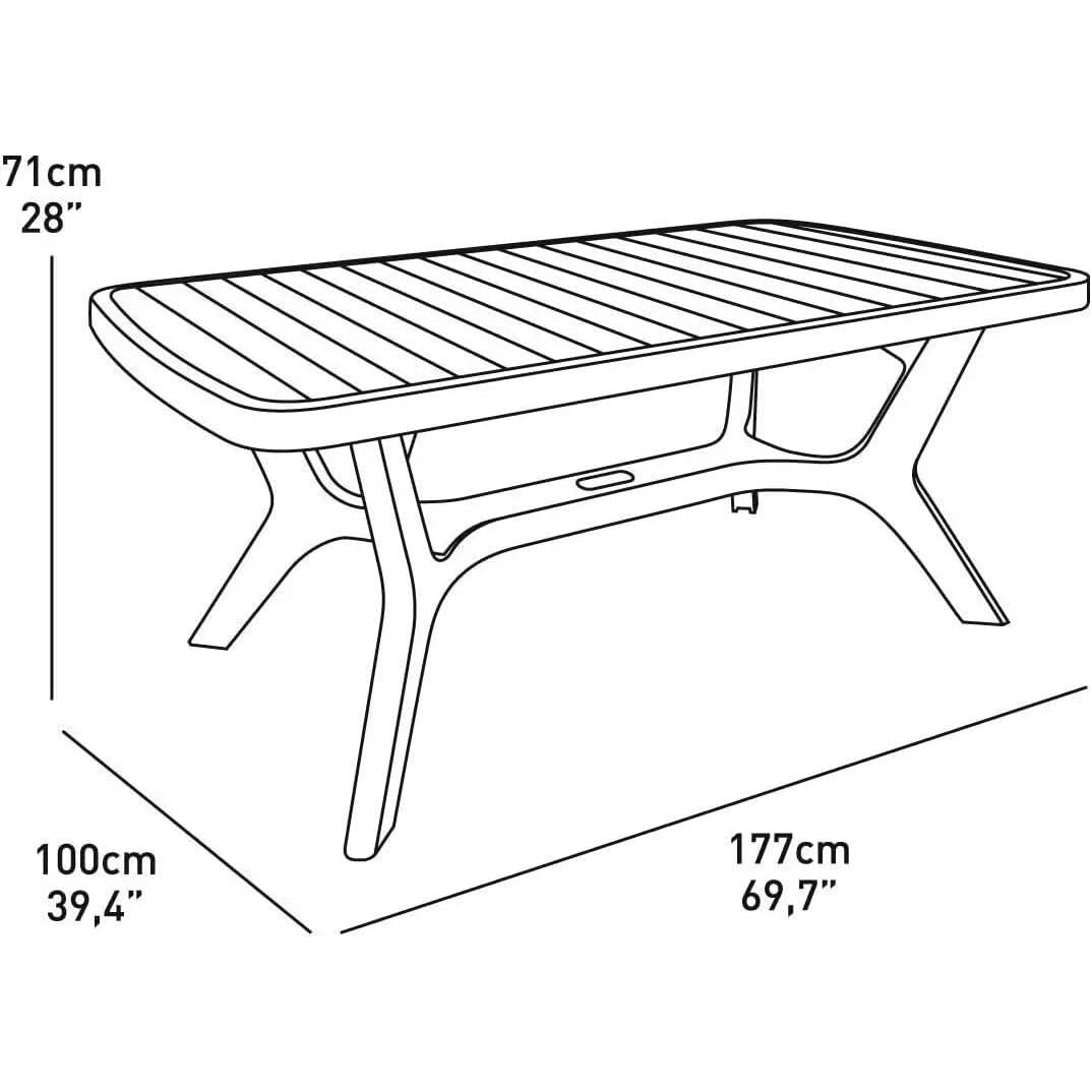 Keter - Mesa de comedor de exterior Baltimore grafito - BricoandPool