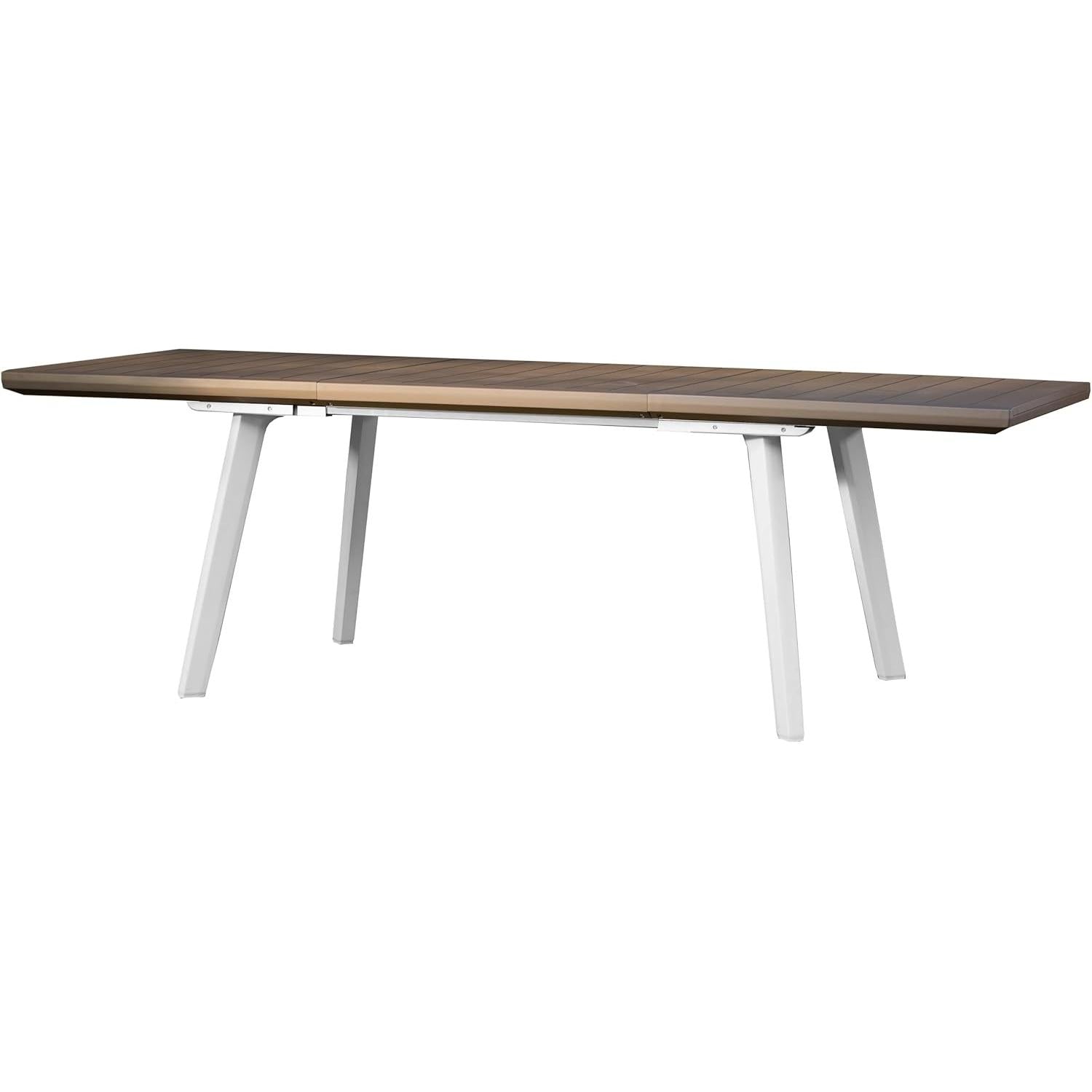 Keter - Mesa de comedor de exterior extensible Harmony blanco/capuchino - BricoandPool