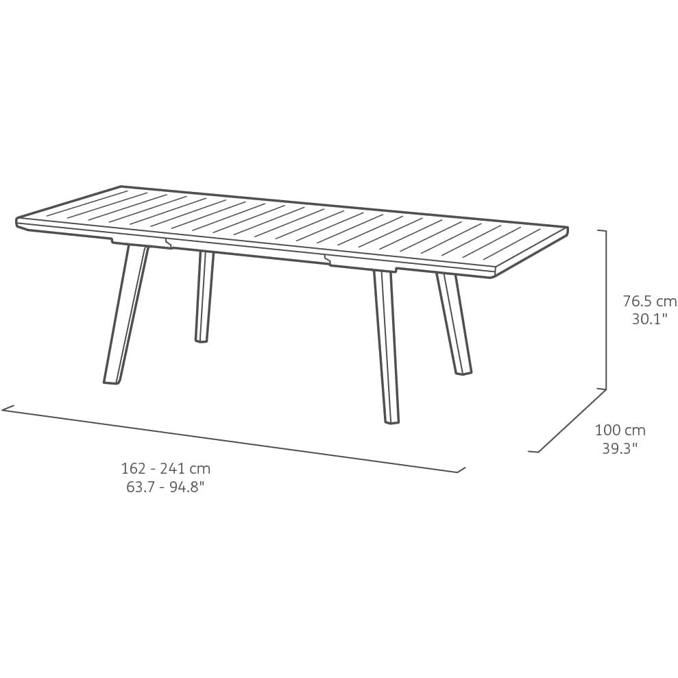 Keter - Mesa de comedor de exterior extensible Harmony blanco/capuchino - BricoandPool