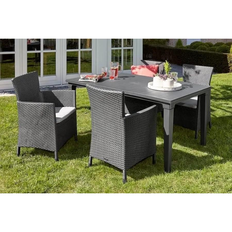 Keter - Mesa de comedor de exterior Futura grafito - BricoandPool