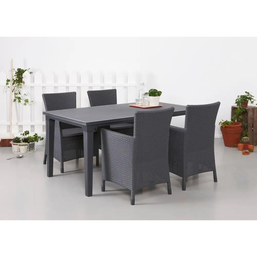 Keter - Mesa de comedor de exterior Futura grafito - BricoandPool