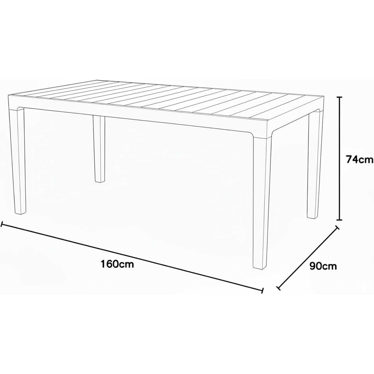 Keter - Mesa de comedor de exterior Harmony beige - BricoandPool