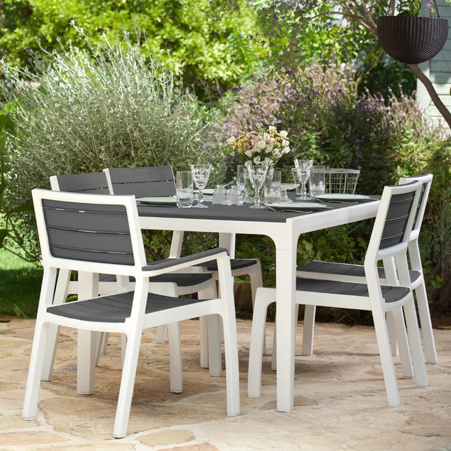 Keter - Mesa de comedor de exterior Harmony beige - BricoandPool