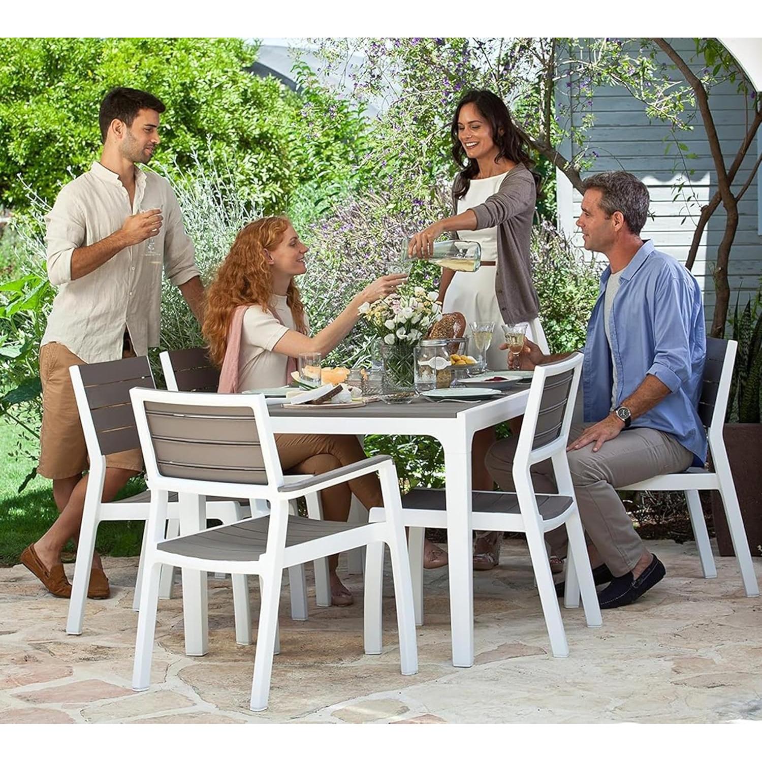 Keter - Mesa de comedor de exterior Harmony beige - BricoandPool