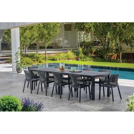 Keter - Mesa de comedor de exterior Julie Doble grafito - BricoandPool