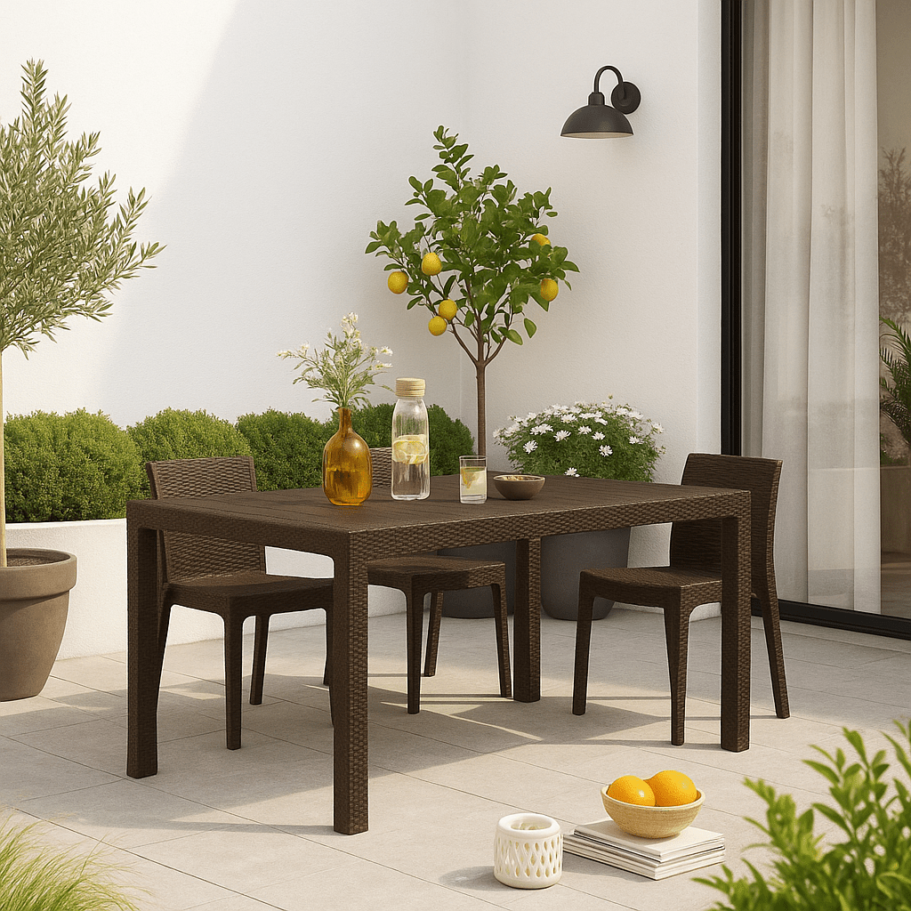 Keter - Mesa de comedor de exterior Melody marrón - BricoandPool