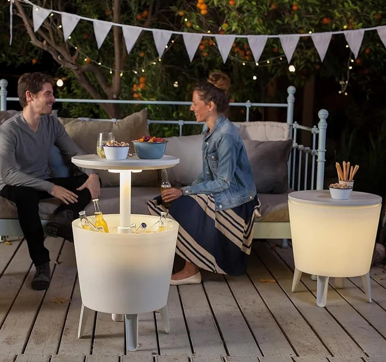 Keter - Nevera de jardín Cool Bar iluminada blanco - BricoandPool