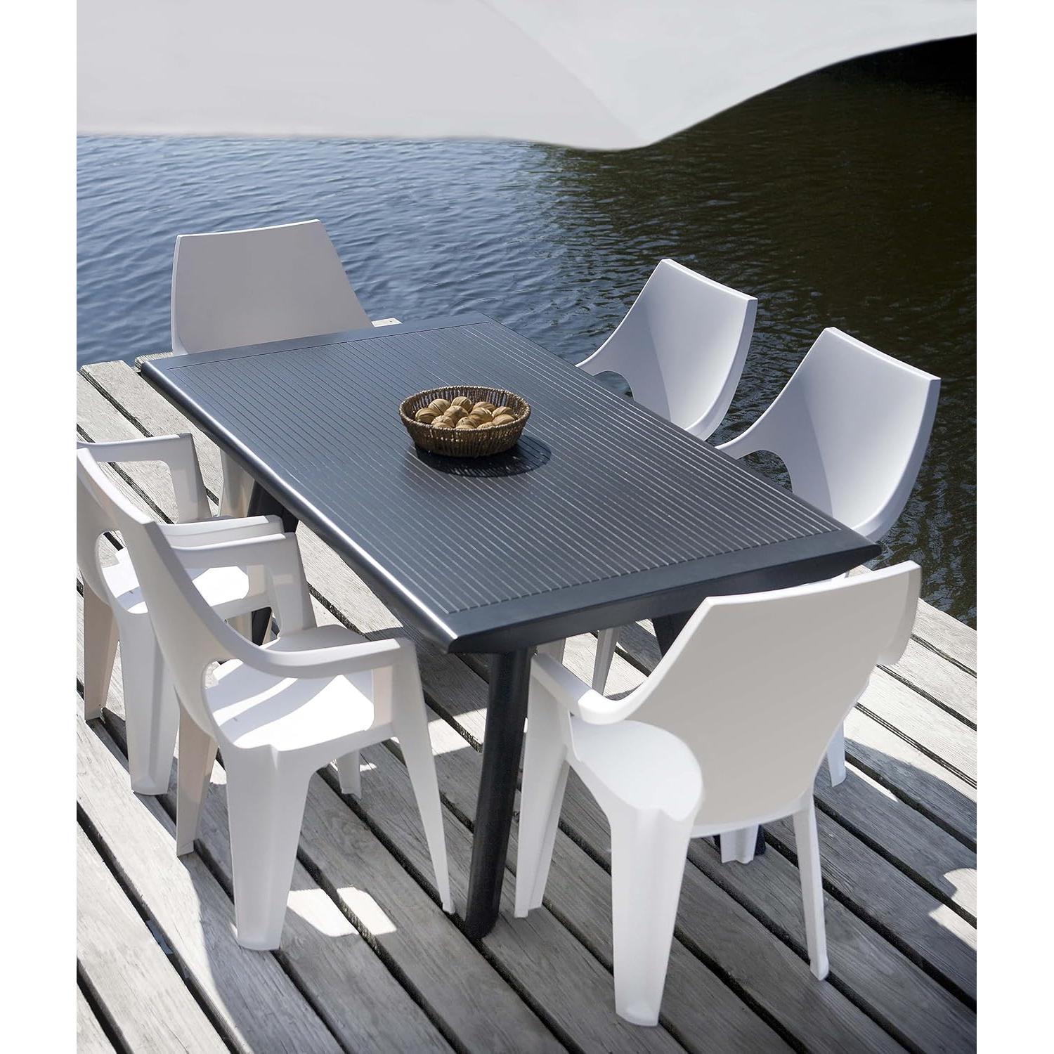 Keter - Silla de exterior Dante High Back blanco - BricoandPool