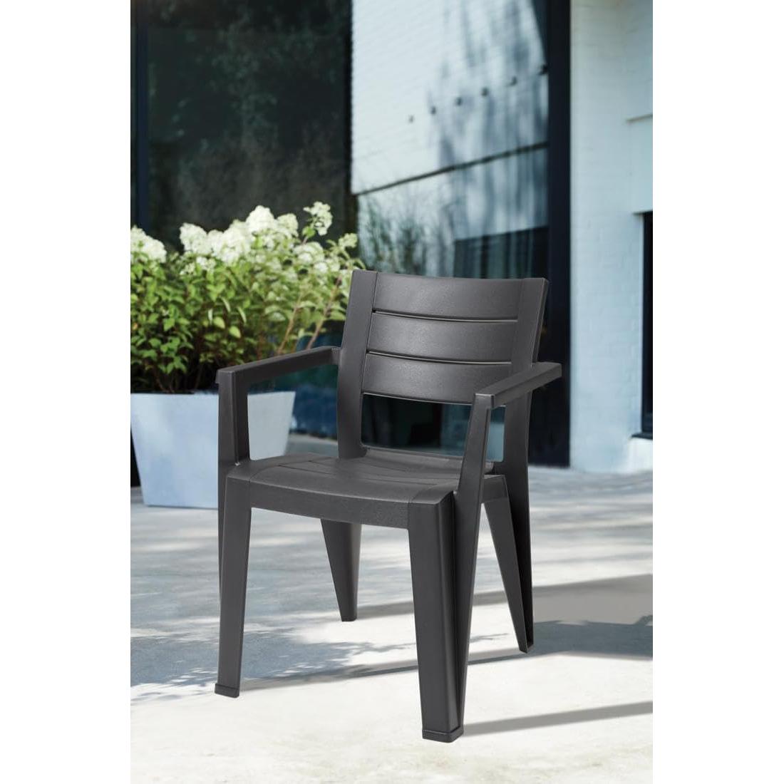 Keter - Silla de exterior Julie grafito - BricoandPool