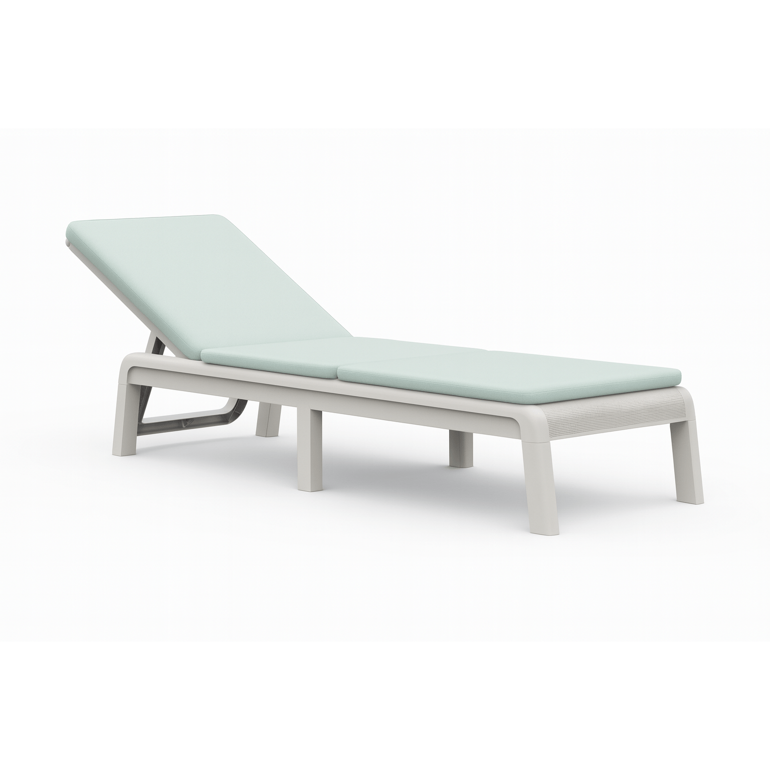 Keter - Tumbona de exterior Mallorca con cojín blanco/azul - BricoandPool